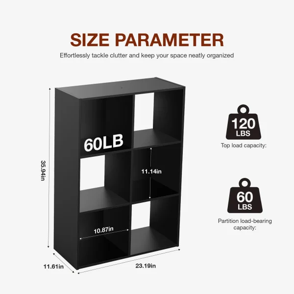 9 Cube Storage Organizer Wooden Open Bookshelf