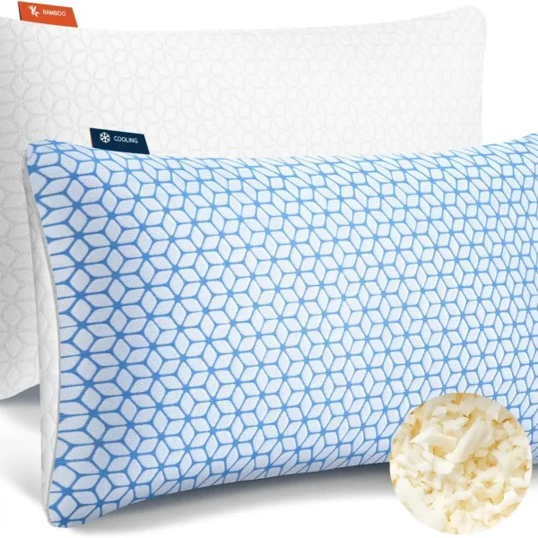 King Size Shredded Memory Foam Pillows Set of 2,