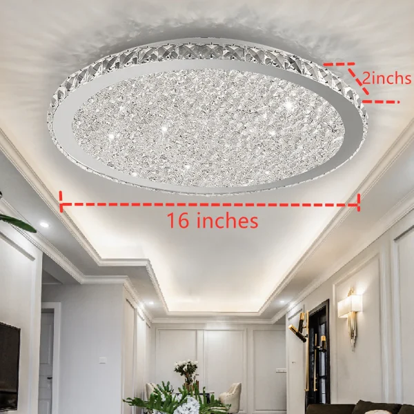 16" Modern Crystal Ceiling Light Pendant Lamp